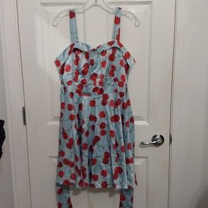 Luouse satin 50s style cherry red dress NWOT